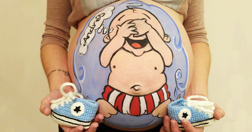 Regalos originales para embarazadas, sesiones de bellypaint Madrid