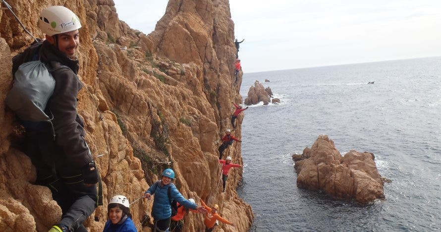 Vía ferrata sobre el mar en Cala Molí, Sant Feliu de Guíxols