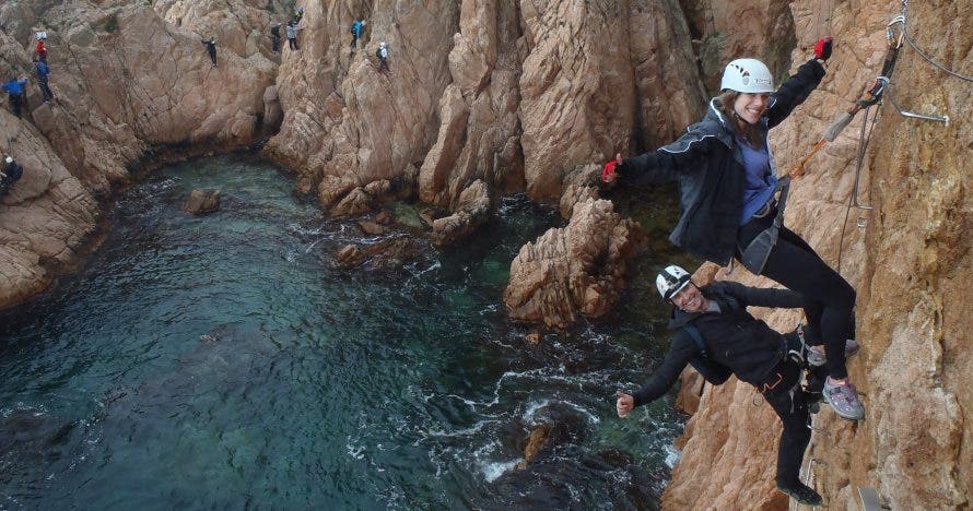 Vía ferrata sobre el mar en Cala Molí, Sant Feliu de Guíxols