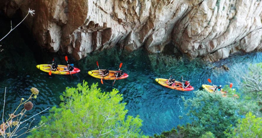 Excursión en kayak + snorkel. Ruta de las Cuevas.