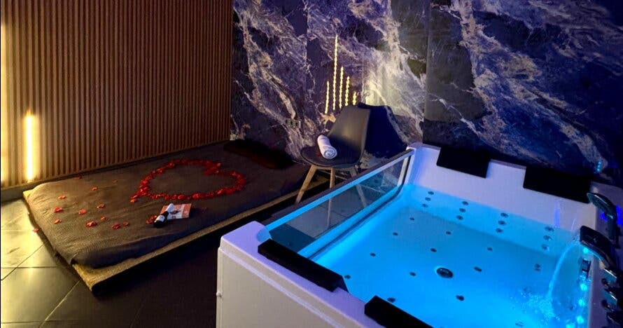 Relajación y amor: masaje ecológico, jacuzzi y bombones en pareja