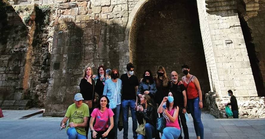 La Barcelona medieval del barrio de la Ribera con La catedral del Mar