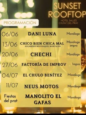 Monólogos con cena en la terraza del ciutat del Prat