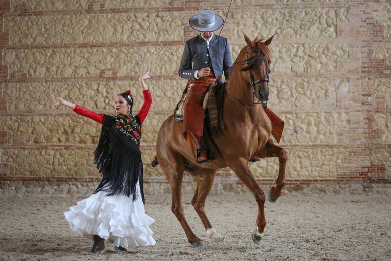 Espectáculo ecuestre en las Caballerizas Reales