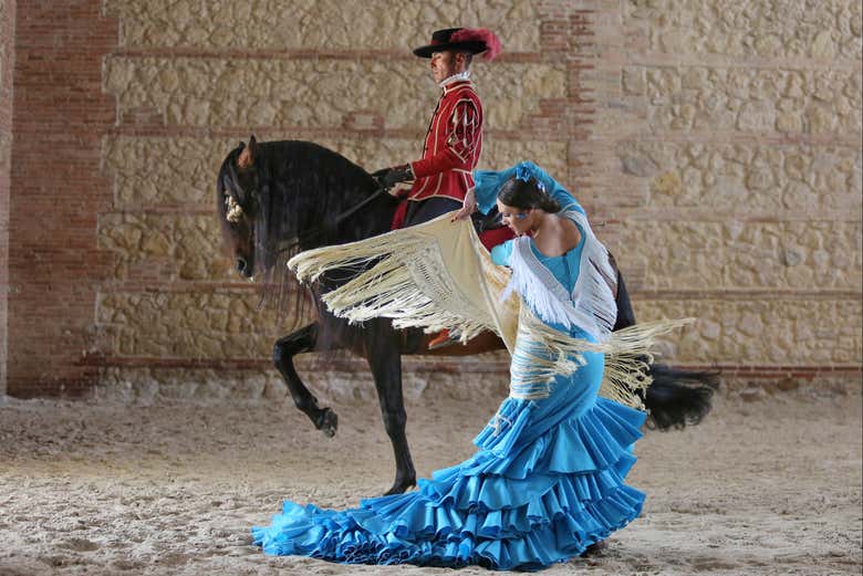 Espectáculo ecuestre en las Caballerizas Reales