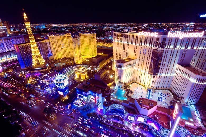 Paseo nocturno en helicóptero por Las Vegas