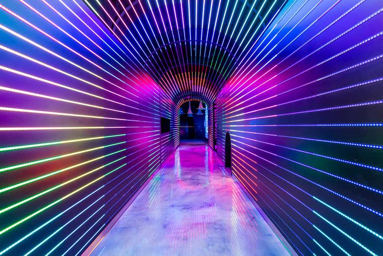Entrada a Meow Wolf's Omega Mart