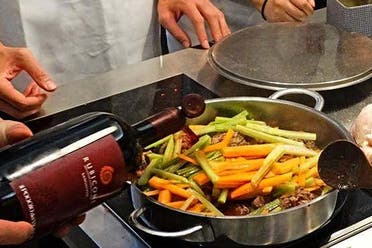 Clase de cocina italiana con comida