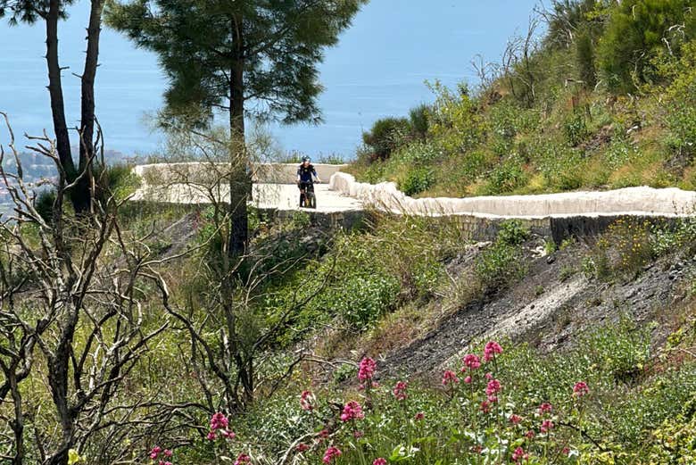 Tour en bicicleta eléctrica y senderismo por el Vesubio