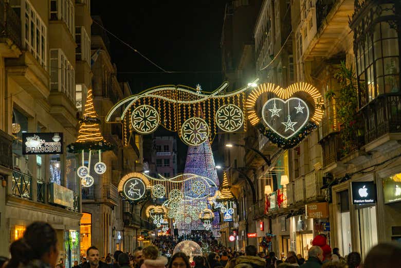 Free tour de las luces de Navidad de Vigo