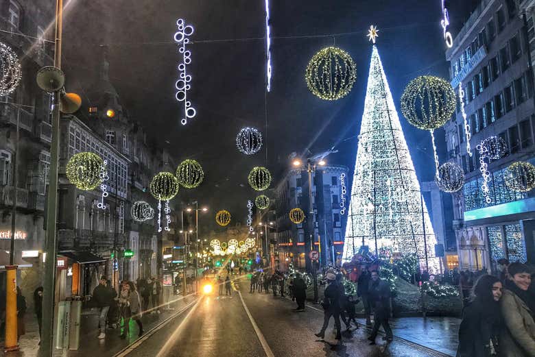 Free tour de las luces de Navidad de Vigo