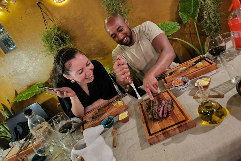Asado argentino en el barrio de Palermo