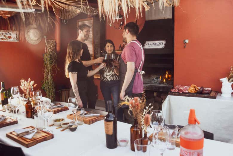 Asado argentino en el barrio de Palermo