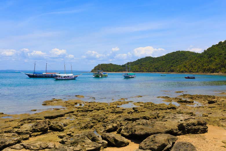 Paseo en barco por las islas de Frades e Itaparica
