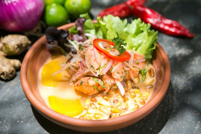 Comida o cena en el restaurante Pachapapa