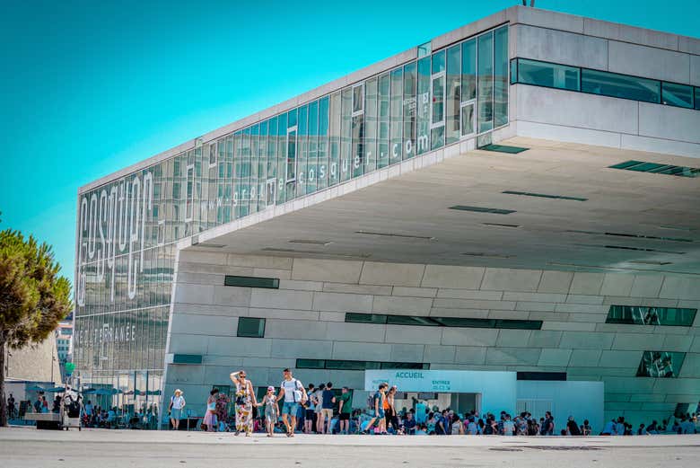 Entrada a Cosquer Méditerranée con audioguía
