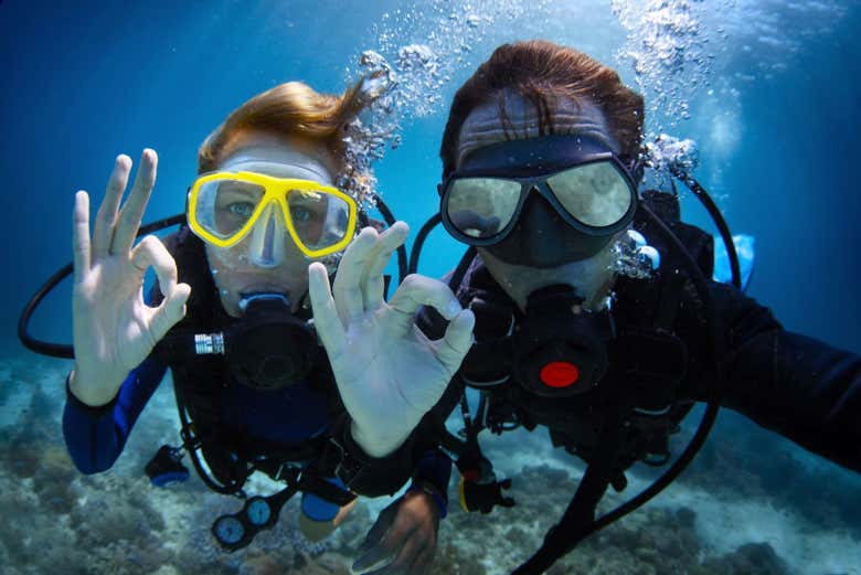 Bautismo de buceo en Barcelona