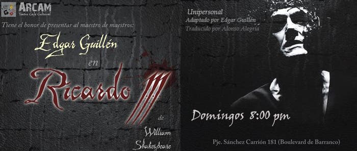 Edgar Guillén en Ricardo III de William Shakespeare